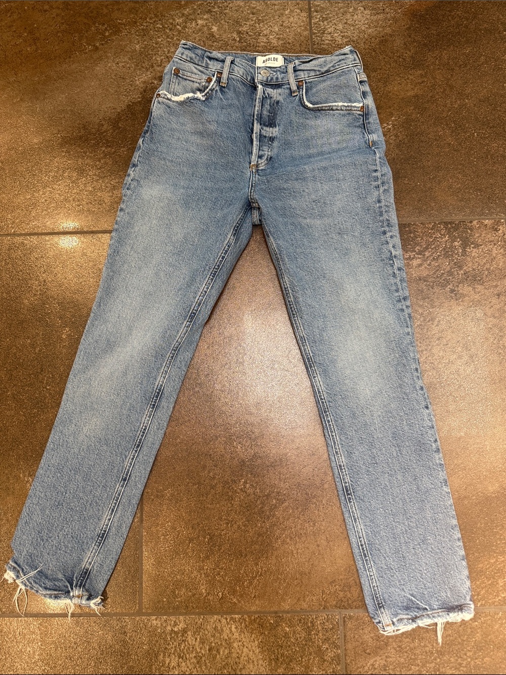 Agolde Classic Light Wash Straight-Leg Jeans